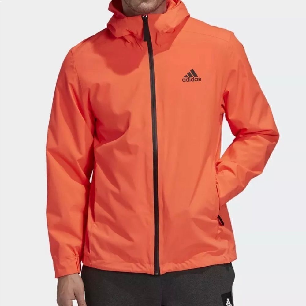 Adidas Men BSC 3-Stripes RAIN.RDY Jacket Solar Red